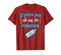 J'peux Pas Je Vais être Tonton Futur Tonton Oncle Cadeau T-Shirt, Homme, Canneberge, L