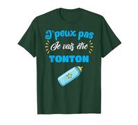 J'peux Pas Je Vais être Tonton Futur Tonton Oncle Cadeau T-Shirt, Homme, Vert Forêt, M
