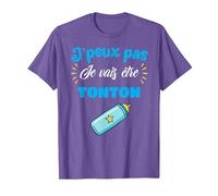 J'peux Pas Je Vais être Tonton Futur Tonton Oncle Cadeau T-Shirt, Homme, Violet Chiné, S