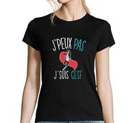 J'peux Pas j'suis CESF | T-Shirt Femme Humour/Fun/Drôle Collection pour conseillère en économie Sociale et familiale L