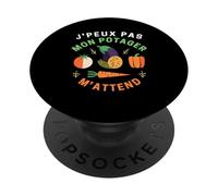 J'peux Pas Mon Potager m'attend - Humour Jardinage PopSockets PopGrip Adhésif