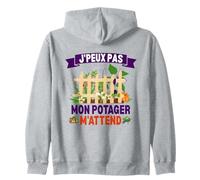J'peux Pas Mon Potager m'attend - Humour Jardinage Sweat à Capuche