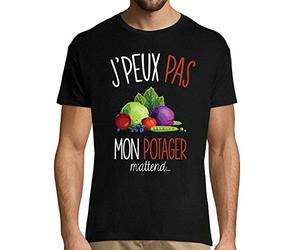 J'peux Pas Mon Potager m'attend | T-Shirt Homme Humour/Fun/Drôle pour Ceux et celles Qui passent Leur Temps dans Leur Jardin M