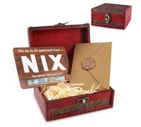 JPGhaha Rien NIX Cadeau d'anniversaire, boîte cadeau avec couvercle, emballage avec enveloppes, boîte au trésor, carte de vœux pour hommes et femmes