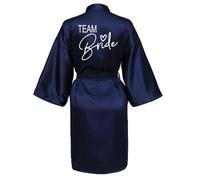 JPHCHSC Femme Peignoir Satin Team Mariée, Junggesellenabschied Kimonos, Brautjungfer Robes Col V avec Ceinture, Robe de Demoiselle d'honneur