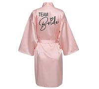 JPHCHSC Femme Peignoir Satin Team Mariée, Junggesellenabschied Kimonos, Brautjungfer Robes Col V avec Ceinture, Robe de Demoiselle d'honneur