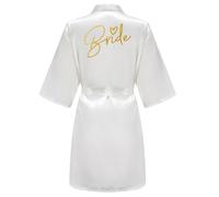 JPHCHSC Femme Peignoir Satin Team Mariée, Junggesellenabschied Kimonos, Brautjungfer Robes Col V avec Ceinture, Robe de Demoiselle d'honneur