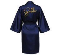 JPHCHSC Femme Peignoir Satin Team Mariée, Junggesellenabschied Kimonos, Brautjungfer Robes Col V avec Ceinture, Robe de Demoiselle d'honneur