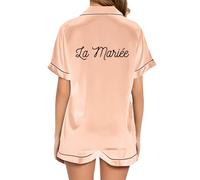 JPHCHSC Hen Party Team Bride Pyjama Set déTé Femme en Satin de Soie pour Femme pour Femme, Vetement de Nuit De Boutonnée Deux 19