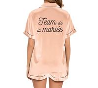 JPHCHSC Hen Party Team Bride Pyjama Set déTé Femme en Satin de Soie pour Femme pour Femme, Vetement de Nuit De Boutonnée Deux 19