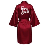 JPHCHSC Kimono Femme Peignoir de Bridesmaid Robe de Chambre Bride de Mariage Chemise de Pyjama avec Ceinture 17