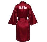 JPHCHSC Peignoir Team Bride Robe De Mariée En Satin Fête De Mariage Mariée-bride Kimono Col V Robe de Demoiselle d'honneur 45