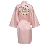 JPHCHSC Personnalisation Robe de Soirée de Mariage en Satin, Kimono, Pyjama de Demoiselle d'Honneur, Peignoir 1