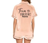 JPHCHSC Personnalisé EVJF-Pyjama Deux pièces en Satin de Soie pour Femme pour Femme, Décontracté, Enterrement de Vie de Jeune Fille, Mariage 43