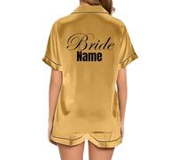 JPHCHSC Personnalisé Pyjama Deux pièces en Satin de Soie pour Femme Team Bride to Be Squad pour Femme, Enterrement de Vie de Jeune Fille, Evfj Hen Party 67