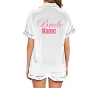JPHCHSC Personnalisé Pyjama Deux pièces en Satin de Soie pour Femme Team Bride to Be Squad pour Femme, Enterrement de Vie de Jeune Fille, Evfj Hen Party 67