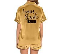 JPHCHSC Personnalisé Pyjama Deux pièces en Satin de Soie pour Femme Team Bride to Be Squad pour Femme, Enterrement de Vie de Jeune Fille, Evfj Hen Party 67