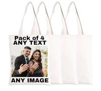 JPHCHSC Personnalisé Sac, Sac Tote bag en Toile Avec Photo et Texte Personnalisable, Sac Tissu, Sac En Toile, Sac Cabas Réutilisable