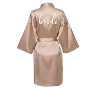 JPHCHSC Robe de Soirée de Mariage en Satin, Kimono, Pyjama de Demoiselle d'Honneur, Peignoir SP015