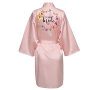JPHCHSC Robe de Soirée de Mariage en Satin, Kimono, Pyjama de Demoiselle d'Honneur, Peignoir SP015