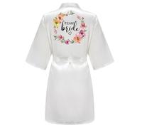JPHCHSC Robe de Soirée de Mariage en Satin, Kimono, Pyjama de Demoiselle d'Honneur, Peignoir SP015