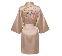 JPHCHSC Robe de Soirée de Mariage en Satin, Kimono, Pyjama de Demoiselle d'Honneur, Peignoir SP015