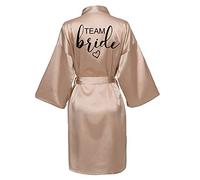 JPHCHSC Robe de Soirée de Mariage en Satin, Kimono, Pyjama de Demoiselle d'Honneur, Peignoir SP015