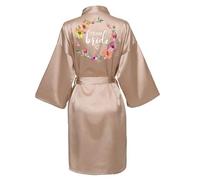 JPHCHSC Robe de Soirée de Mariage en Satin, Kimono, Pyjama de Demoiselle d'Honneur, Peignoir SP015