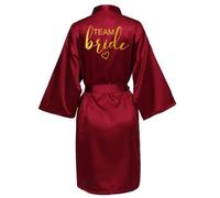 JPHCHSC Robe de Soirée de Mariage en Satin, Kimono, Pyjama de Demoiselle d'Honneur, Peignoir SP015
