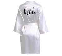 JPHCHSC Robe de Soirée de Mariage en Satin, Kimono, Pyjama de Demoiselle d'Honneur, Peignoir SP015