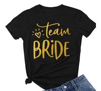 JPHCHSC T-Shirt à Manches Courtes Team Bride, Enterrement de Vie de Jeune Fille, Économie EVJF, Vêtements pour Femmes, Mariage, Fiançailles 027
