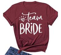 JPHCHSC T-Shirt à Manches Courtes Team Bride, Enterrement de Vie de Jeune Fille, Économie EVJF, Vêtements pour Femmes, Mariage, Fiançailles 027