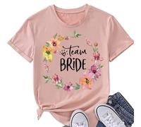 JPHCHSC T-Shirt à Manches Courtes Team Bride, Enterrement de Vie de Jeune Fille, Économie EVJF, Vêtements pour Femmes, Mariage, Fiançailles 127