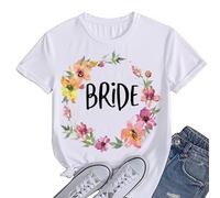 JPHCHSC T-Shirt à Manches Courtes Team Bride, Enterrement de Vie de Jeune Fille, Économie EVJF, Vêtements pour Femmes, Mariage, Fiançailles 127