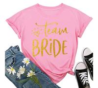 JPHCHSC T-Shirt à Manches Courtes Team Bride, Enterrement de Vie de Jeune Fille, Économie EVJF, Vêtements pour Femmes, Mariage, Fiançailles 027