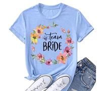 JPHCHSC T-Shirt à Manches Courtes Team Bride, Enterrement de Vie de Jeune Fille, Économie EVJF, Vêtements pour Femmes, Mariage, Fiançailles 127