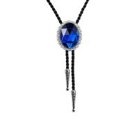 JPJZY BRBAM Cravate Bolo en pierre naturelle de style celtique avec pendentif ovale en cuir pour homme et femme, Medium