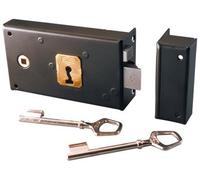 Jpm - Serrure de securite a poser en applique horizontale de grille penent demi-tour-a fouillot - Réf..344 - Main.D - Axe mm.58 -