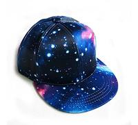 JPOJPO Baseball Cap Galaxy 3D Printed Adjustable Unisex Hip Hop Snapback Flatbrim Hats Blue Star