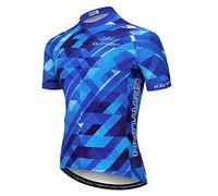 JPOJPO Maillot de cyclisme à manches courtes pour homme avec 3 poches arrière, fermeture éclair intégrale, tête de mort