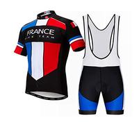JPOJPO Maillot de cyclisme pour homme Équipe Pro Vêtements de vélo VTT Maillot short Set France