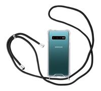 JProtect Chaîne de téléphone portable pour Samsung Galaxy S10,Coque de protection antichoc,S10,Avec ruban/cordon/cordon,Noir,Avec bande,Chaîne de téléphone portable Samsung S10