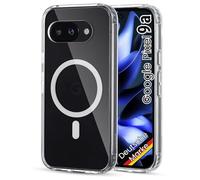 JProtect Coque de protection compatible avec Google Pixel 9a, avec MagSafe, résistante aux chocs et magnétique, pour Pixel 9a, transparent/transparente, aimant