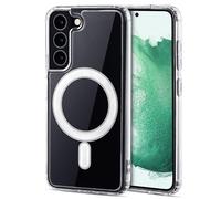JProtect Coque de protection magnétique pour Samsung Galaxy S22 Plus pour Magsafe - Résistante aux chocs - Transparente - Aimant
