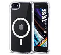 JProtect Coque de protection pour iPhone 7/8/SE 2020/SE 2022, accessoire Magsafe (protection supérieure et force magnétique), coque de protection magnétique, transparente, pour iPhone SE, aimant
