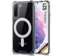 JProtect Coque de protection pour Samsung Galaxy S21, protection supérieure et force magnétique, transparente, coque de protection magnétique pour Samsung S21, accessoire MagSafe, résistant aux chocs
