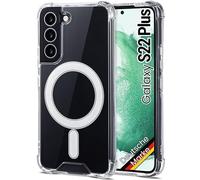 JProtect Coque de protection pour Samsung Galaxy S22 Plus, protection supérieure et force magnétique, transparente, aimant pour accessoires MagSafe, résistant aux chocs