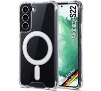 JProtect Coque de protection pour Samsung Galaxy S22, protection supérieure et force magnétique, transparente, coque de protection magnétique pour Samsung S22, accessoire MagSafe, résistant aux chocs