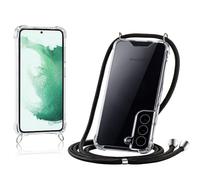 JProtect Coque de protection pour Samsung S22 Plus - Élégante coque de protection à porter autour du cou - Cordon noir - Compatible avec Galaxy S22 Plus