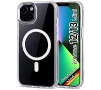 JProtect Coque pour iPhone 12/13 Mini - Coque magnétique transparente compatible avec MagSafe (protection TOP & forte force magnétique) - Coque transparente antichoc pour accessoires MagSafe